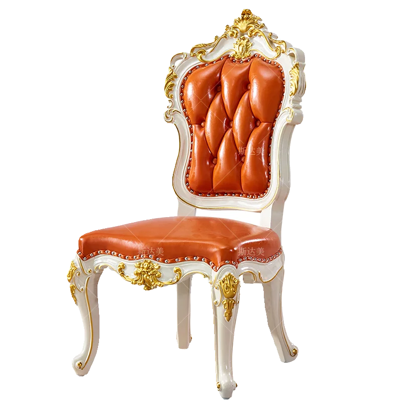 European dining chair, villa restaurant full solid wood carving flower luxury dining table orange casual chair book chair
European dining chair, villa restaurant full solid wood carving flower luxury dining table orange casual chair book chair