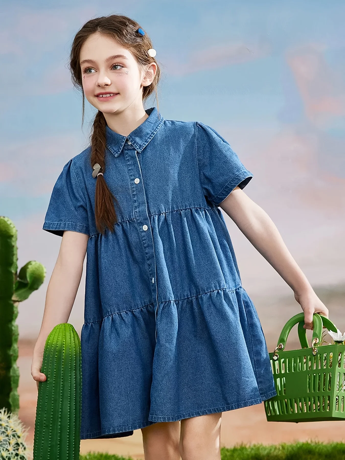 Children's Clothing Girls Summer Blue Fashion Cake Skirt Summer New Kidsren's Splicing Shirt Skirt Girl Dress Large Swing Skirt
Children's Clothing Girls Summer Blue Fashion Cake Skirt Summer New Kidsren's Splicing Shirt Skirt Girl Dress Large Swing Skirt