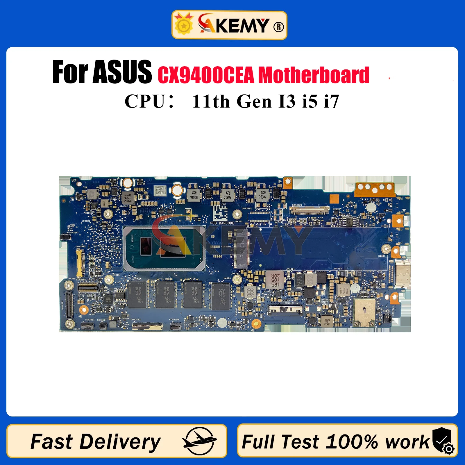 CX9400CEA Laptop Motherboard For ASUS Chromebook Flip CX9 CX9400C CX9400CEA Mainboard With 11th Gen I3 i5 i7 100% tests OK stk
CX9400CEA Laptop Motherboard For ASUS Chromebook Flip CX9 CX9400C CX9400CEA Mainboard With 11th Gen I3 i5 i7 100% tests OK stk