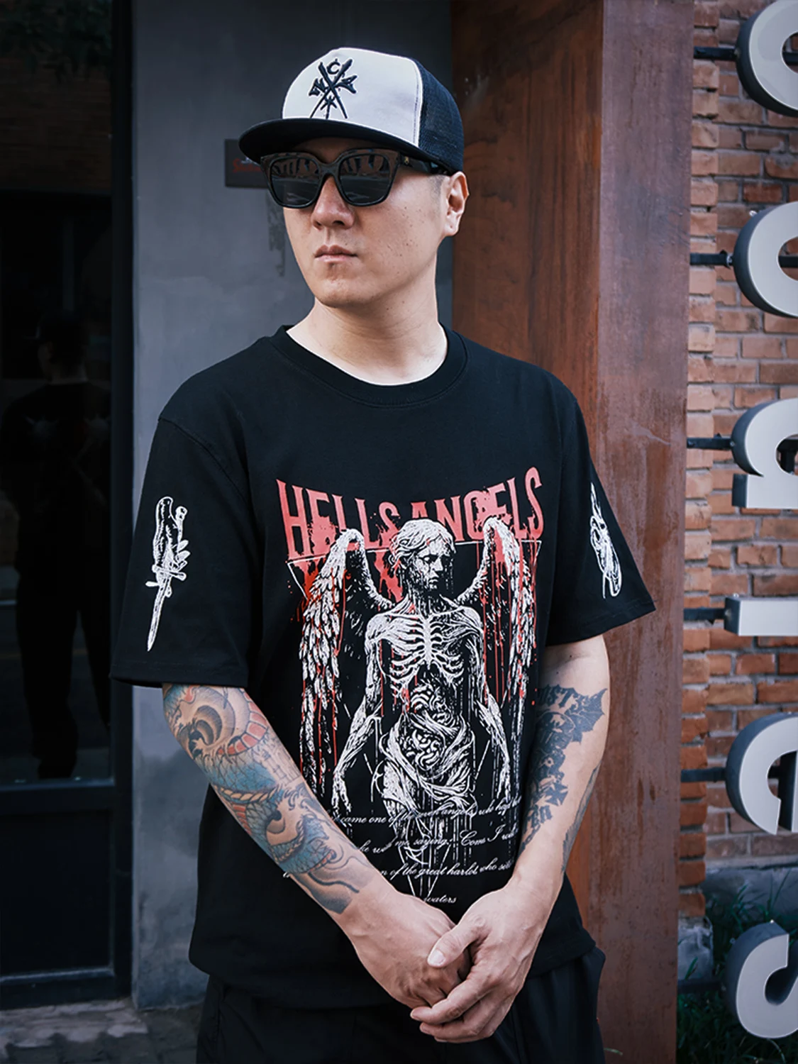 Nuclear Explosion Hell Angels 320g Chicano Heavyweight Black Embroidered Pure Cotton Loose Casual Short Sleeve T-Shirt
Nuclear Explosion Hell Angels 320g Chicano Heavyweight Black Embroidered Pure Cotton Loose Casual Short Sleeve T-Shirt