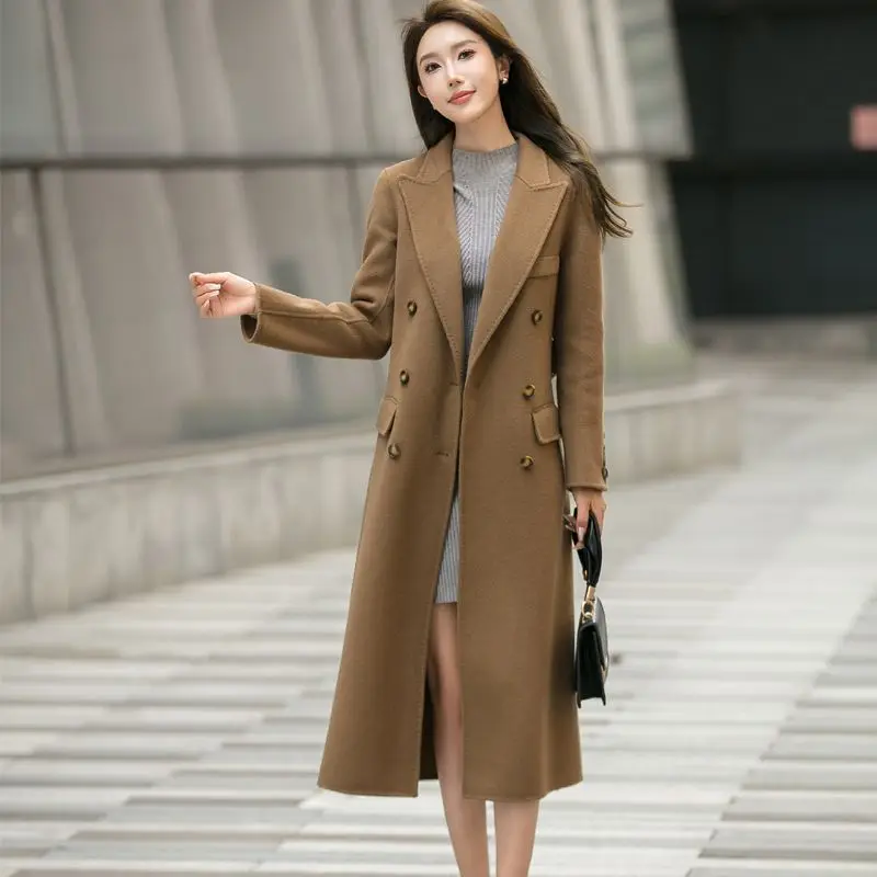 2025 Fall Winter Double Breasted Buttons High Waisted Black Green Woolen Coat , Woman Slim Office Lady Elegant Wool Coats
2025 Fall Winter Double Breasted Buttons High Waisted Black Green Woolen Coat , Woman Slim Office Lady Elegant Wool Coats