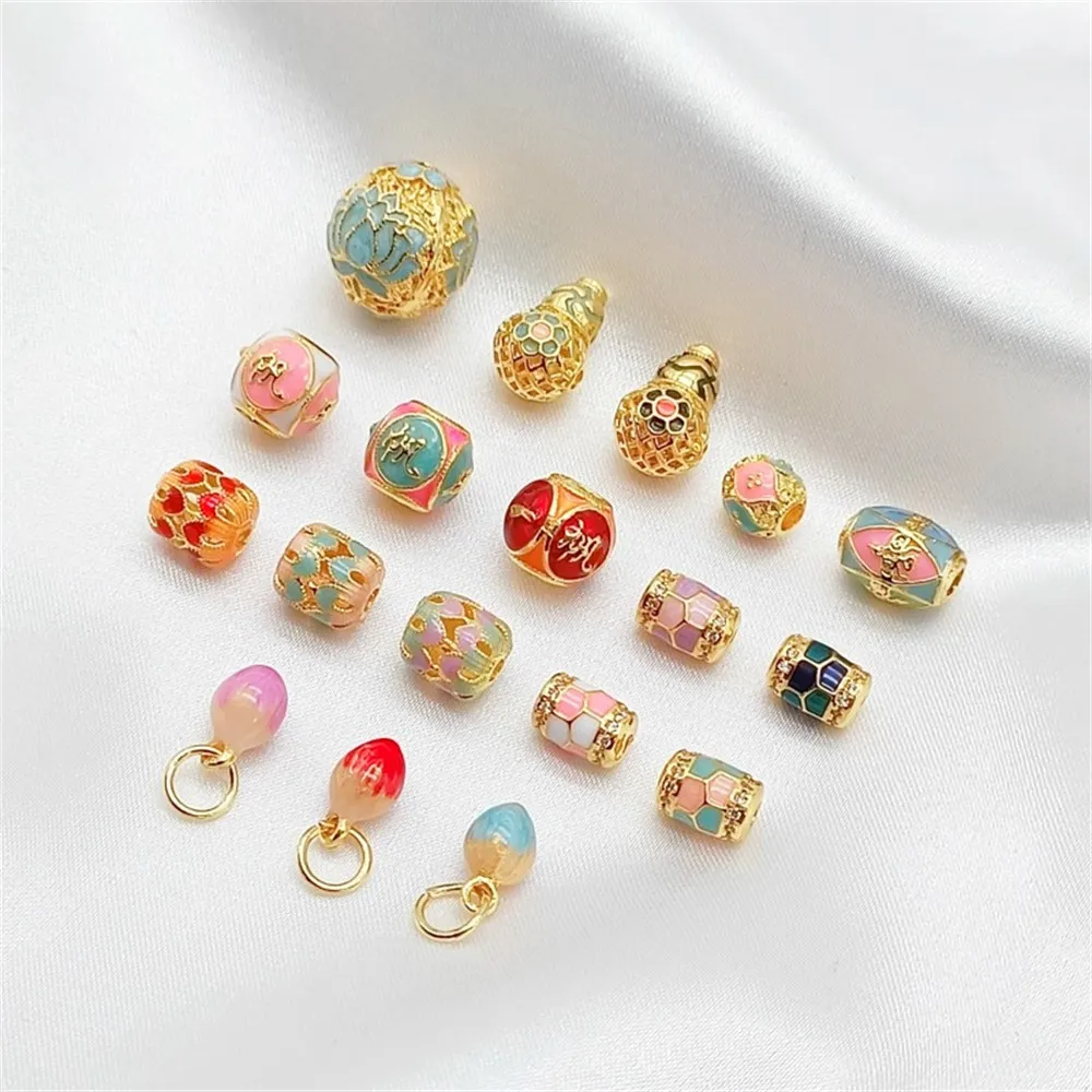 18K Gold-plated Jingtai Blue Burnt Blue Flower Bud Hollowed-out Gourd Smooth Sailing Bead Handmade DIY Bracelet Accessory
18K Gold-plated Jingtai Blue Burnt Blue Flower Bud Hollowed-out Gourd Smooth Sailing Bead Handmade DIY Bracelet Accessory