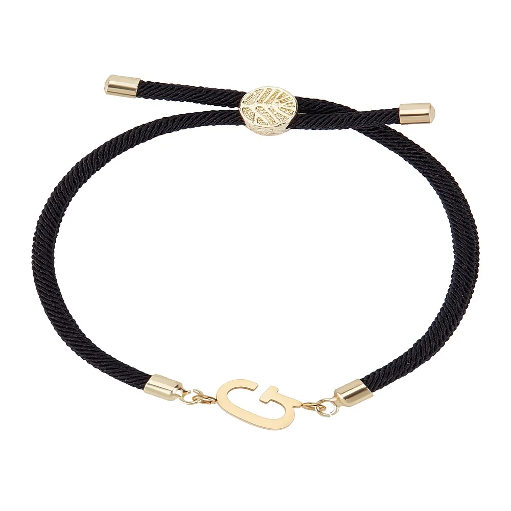 1Pc Adjustable Nylon Cord Slider Bracelets for Women with Golden Brass Accessories 304 Stainless Steel Letter Jewelry
1Pc Adjustable Nylon Cord Slider Bracelets for Women with Golden Brass Accessories 304 Stainless Steel Letter Jewelry