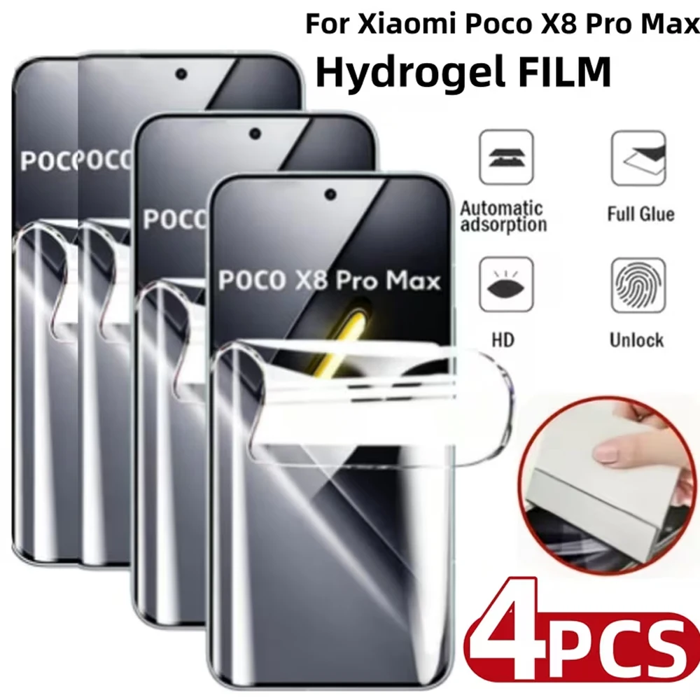 1-4Pcs Full Cover HD Hydrogel Film For Xiaomi Poco X8 Pro Max F8 Ultra X8 Pro F8 Pro M8 Pro Screen Protectors Smooth Silky Feel
1-4Pcs Full Cover HD Hydrogel Film For Xiaomi Poco X8 Pro Max F8 Ultra X8 Pro F8 Pro M8 Pro Screen Protectors Smooth Silky Feel