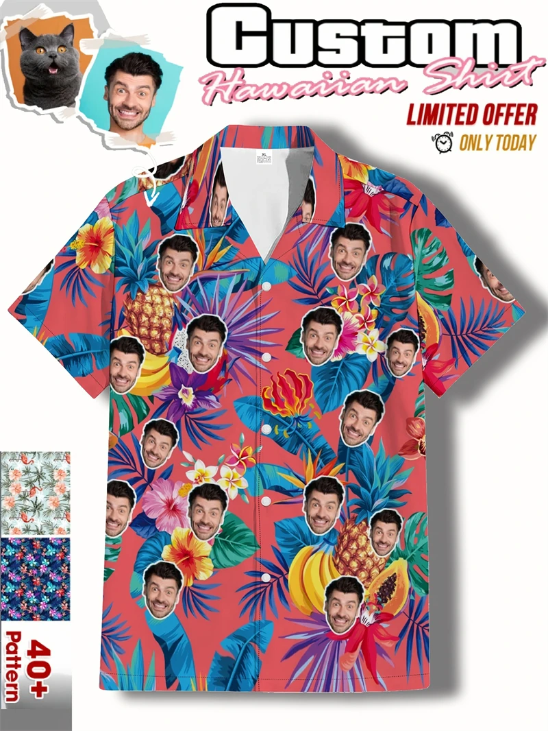 Funny Hawaii Custom Avatar Design 3D Printed Man Shirts Women Birthday Gift DIY Photo Blouses Women Couple Top Shirt Clothing
Funny Hawaii Custom Avatar Design 3D Printed Man Shirts Women Birthday Gift DIY Photo Blouses Women Couple Top Shirt Clothing