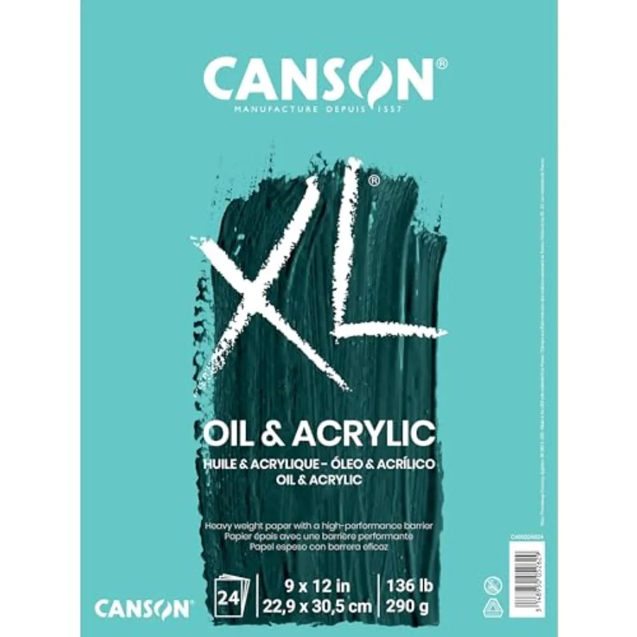XL Series Oil and Acrylic Paper Pad, 9" x 12", Canvas-Like Feel, 136 lb. 290gsm,Tape Bound, 24 Sheets/Pad
XL Series Oil and Acrylic Paper Pad, 9" x 12", Canvas-Like Feel, 136 lb. 290gsm,Tape Bound, 24 Sheets/Pad