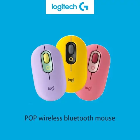 Logitech POP Ratón Inalámbrico Bluetooth + Receptor USB Conexión 2 en 1 para PC Mac Laptop iPad Súper Silencioso