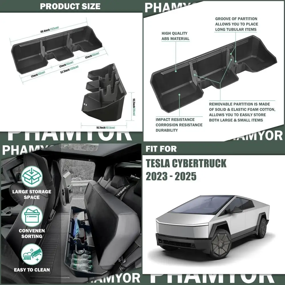 Upgraded Rear Under Seat Storage Box Compatible with 2023-2025 Tesla Cybertruck, Second Row Hidden Organizer Bin with Compartmen
Upgraded Rear Under Seat Storage Box Compatible with 2023-2025 Tesla Cybertruck, Second Row Hidden Organizer Bin with Compartmen