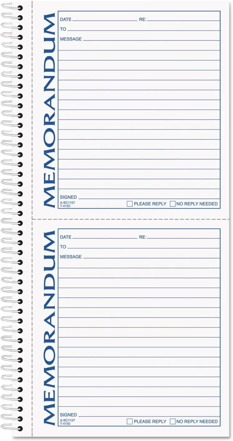 2-Part Carbonless Memo Forms, 100 Sets, 5.5x5 Inches, White & Yellow
2-Part Carbonless Memo Forms, 100 Sets, 5.5x5 Inches, White & Yellow