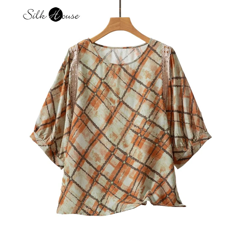 French High-end Hollow Out 100% Natural Mulberry Silk Crepe De Chine Temperament Simple Loose Women's Round Neck Casual T-shirt
French High-end Hollow Out 100% Natural Mulberry Silk Crepe De Chine Temperament Simple Loose Women's Round Neck Casual T-shirt