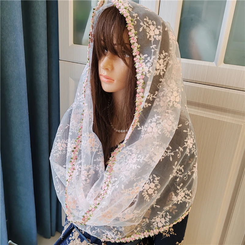 Pink Infinity Floral Women Mantilla Veils Catholic Mass Church Head Covering Vintage Chapel Embroidered Tulle Flowers Edge
Pink Infinity Floral Women Mantilla Veils Catholic Mass Church Head Covering Vintage Chapel Embroidered Tulle Flowers Edge