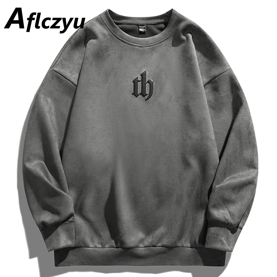 Spring Autumn Suede Sweatshirts Men Fashion Casual 3D Letter Pullovers Male Solid Color Sweatshirt Brown
Spring Autumn Suede Sweatshirts Men Fashion Casual 3D Letter Pullovers Male Solid Color Sweatshirt Brown