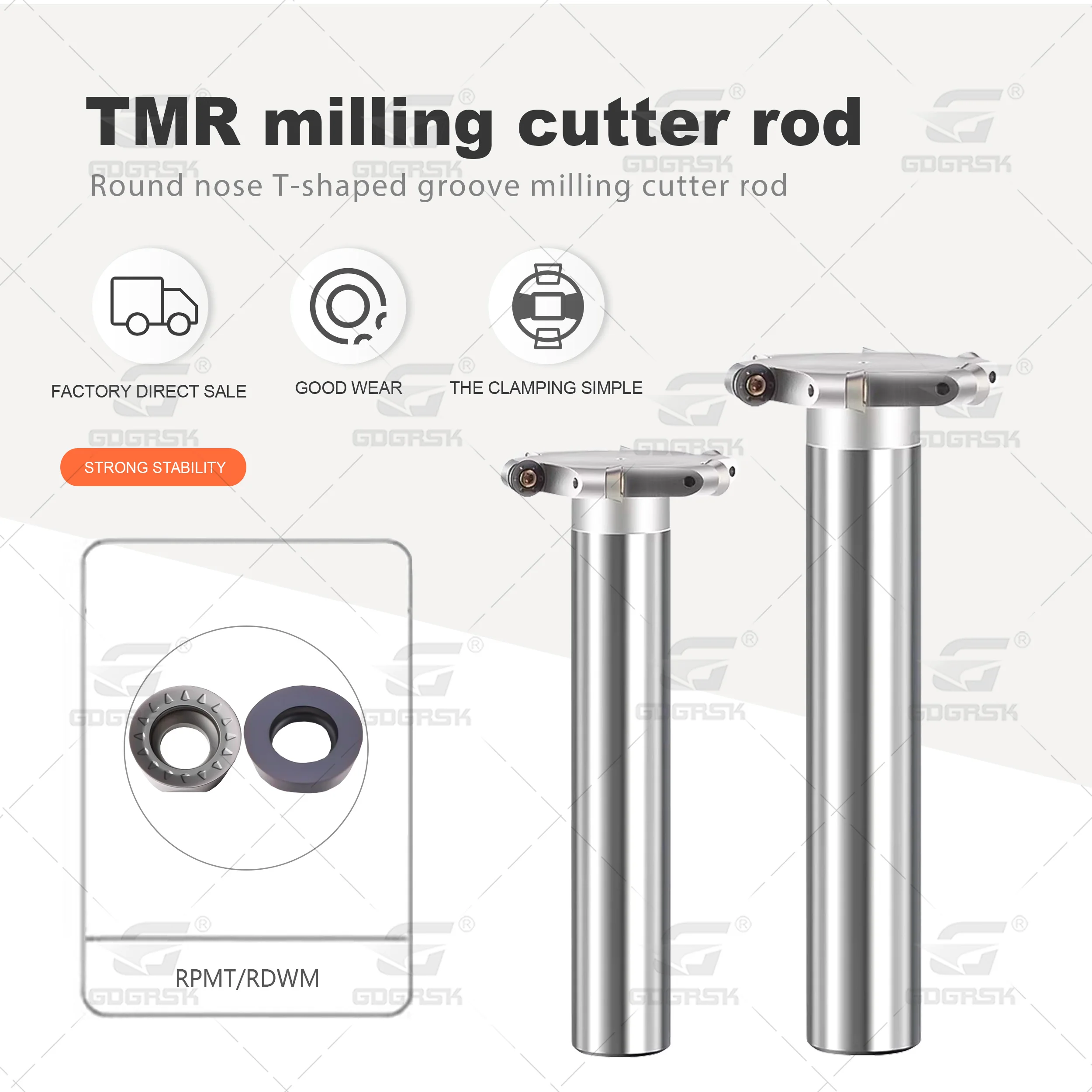 TMR Round Nose T-shaped Groove Milling Cutter Rod R2.5 R3 R4 R5 R6 Machining Center Arc Milling Cutter Rod RPMT Carbide Inserts
TMR Round Nose T-shaped Groove Milling Cutter Rod R2.5 R3 R4 R5 R6 Machining Center Arc Milling Cutter Rod RPMT Carbide Inserts
