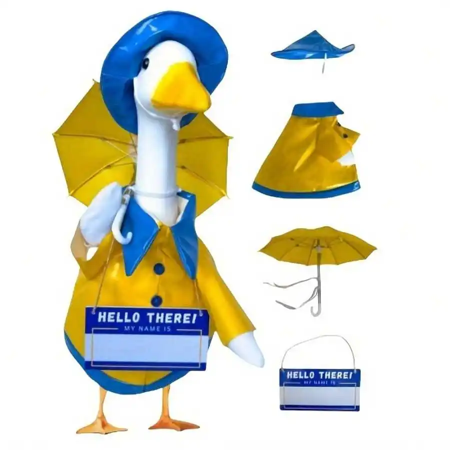 Multi-style raincoat outfit for 23-inch porch goose, perfect home lawn decorative accessory all year round
Multi-style raincoat outfit for 23-inch porch goose, perfect home lawn decorative accessory all year round