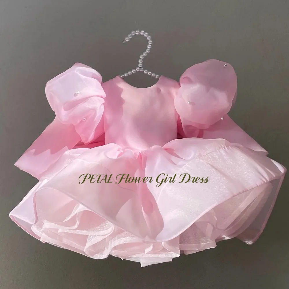 Petal Pink A Line Flower Girl Dress with Pearls Fluffy Princess Girls Dress with Bow Lace Up Back Kids Party Dress Customized
Petal Pink A Line Flower Girl Dress with Pearls Fluffy Princess Girls Dress with Bow Lace Up Back Kids Party Dress Customized