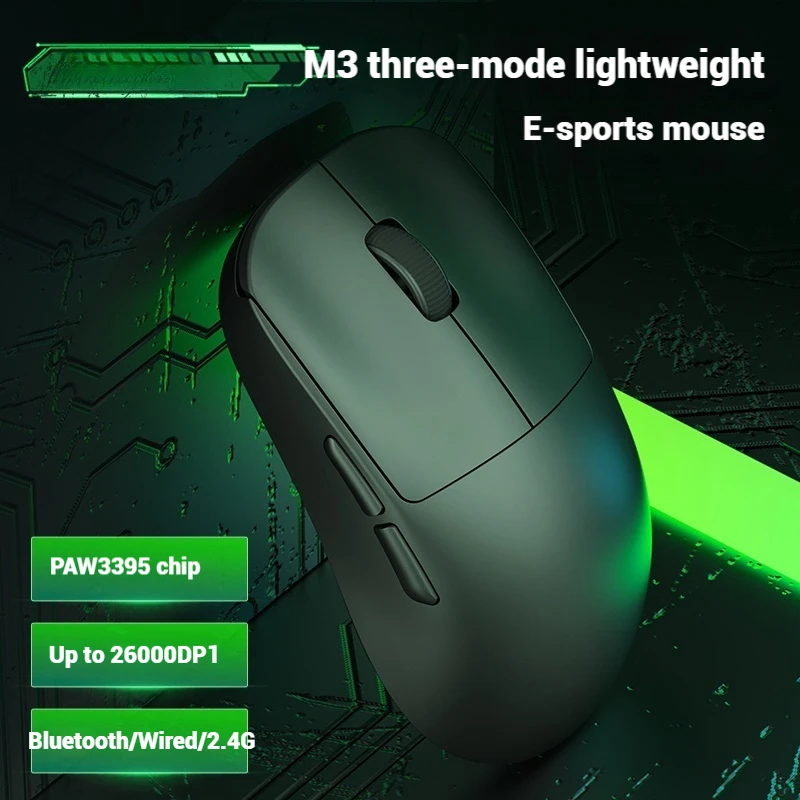 M3 Wireless Gaming Mouse Ultra Light Three Mode Paw3395 26000dpi 1000hz Low Latency Long Battery Life E-Sports Game Accessories
M3 Wireless Gaming Mouse Ultra Light Three Mode Paw3395 26000dpi 1000hz Low Latency Long Battery Life E-Sports Game Accessories