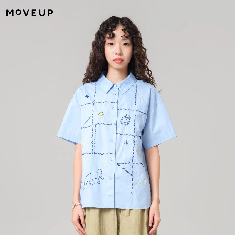 MOVEUP Short Sleeved Casual Shirt 2026 Summer New Pure Cotton Plaid Fun Cat Embroidery Drop Sleeves Shirt For Women 3ELX20448
MOVEUP Short Sleeved Casual Shirt 2026 Summer New Pure Cotton Plaid Fun Cat Embroidery Drop Sleeves Shirt For Women 3ELX20448