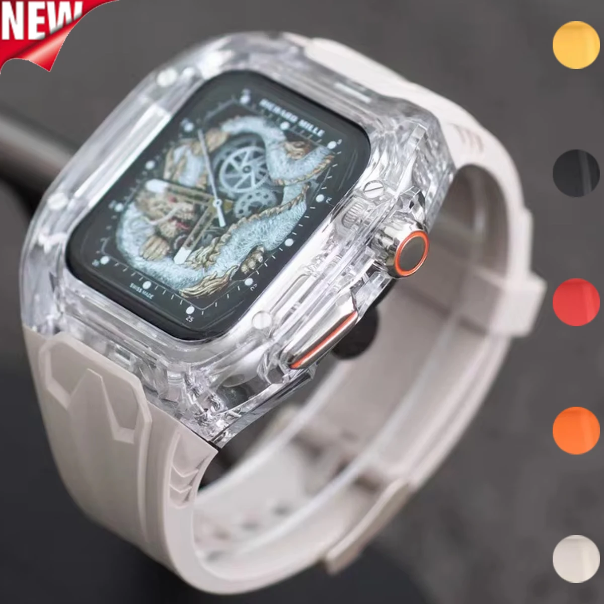Modification Kit Transparent Protective Case+TPU Strap For Apple Watch Ultra 9 band iWatch Series 10 9 8 7 6 5 4 45mm 44mm 49mm
Modification Kit Transparent Protective Case+TPU Strap For Apple Watch Ultra 9 band iWatch Series 10 9 8 7 6 5 4 45mm 44mm 49mm