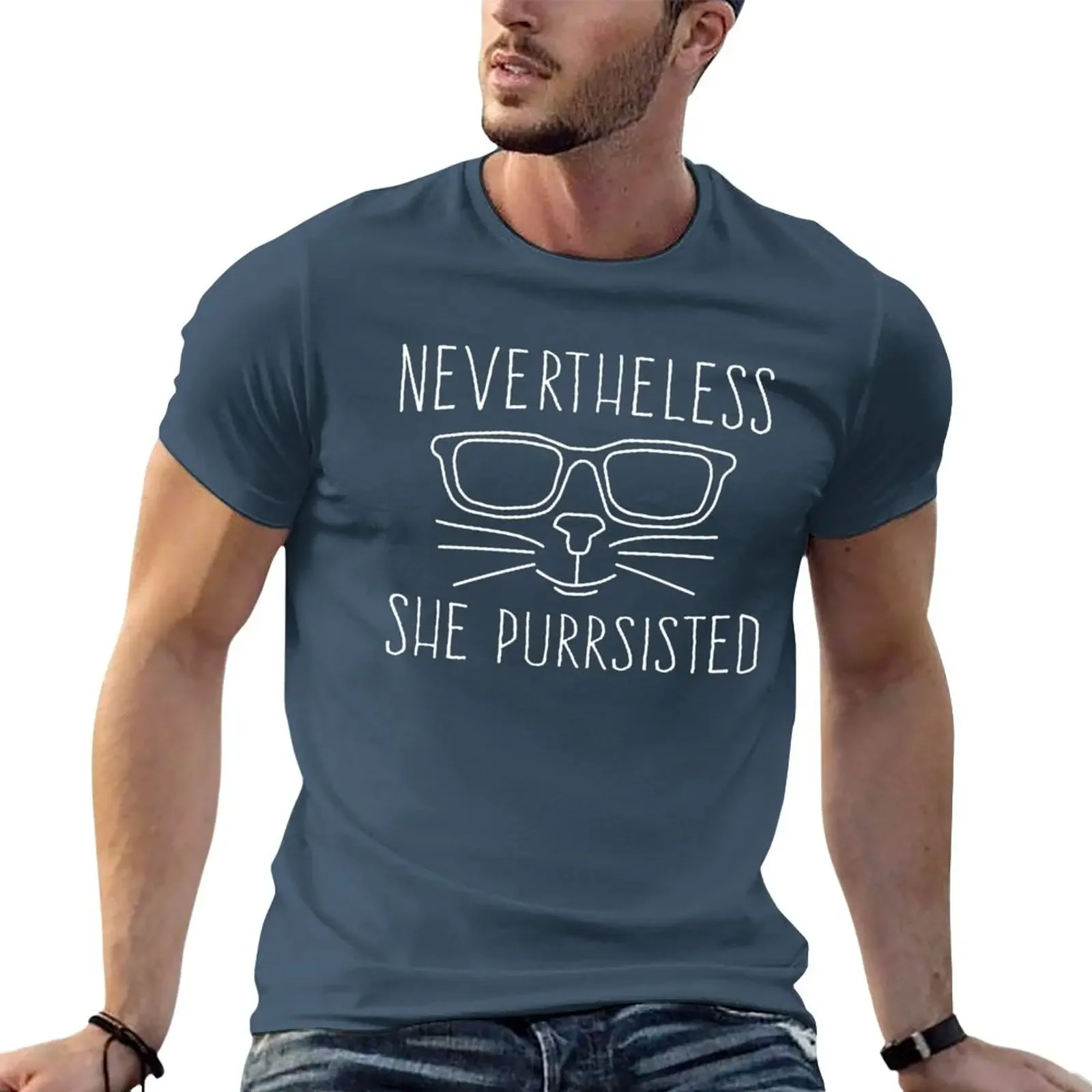 Nevertheless She Purrsisted Cat T-Shirt customizeds oversized vintage clothes Men's cotton t-shirt
Nevertheless She Purrsisted Cat T-Shirt customizeds oversized vintage clothes Men's cotton t-shirt