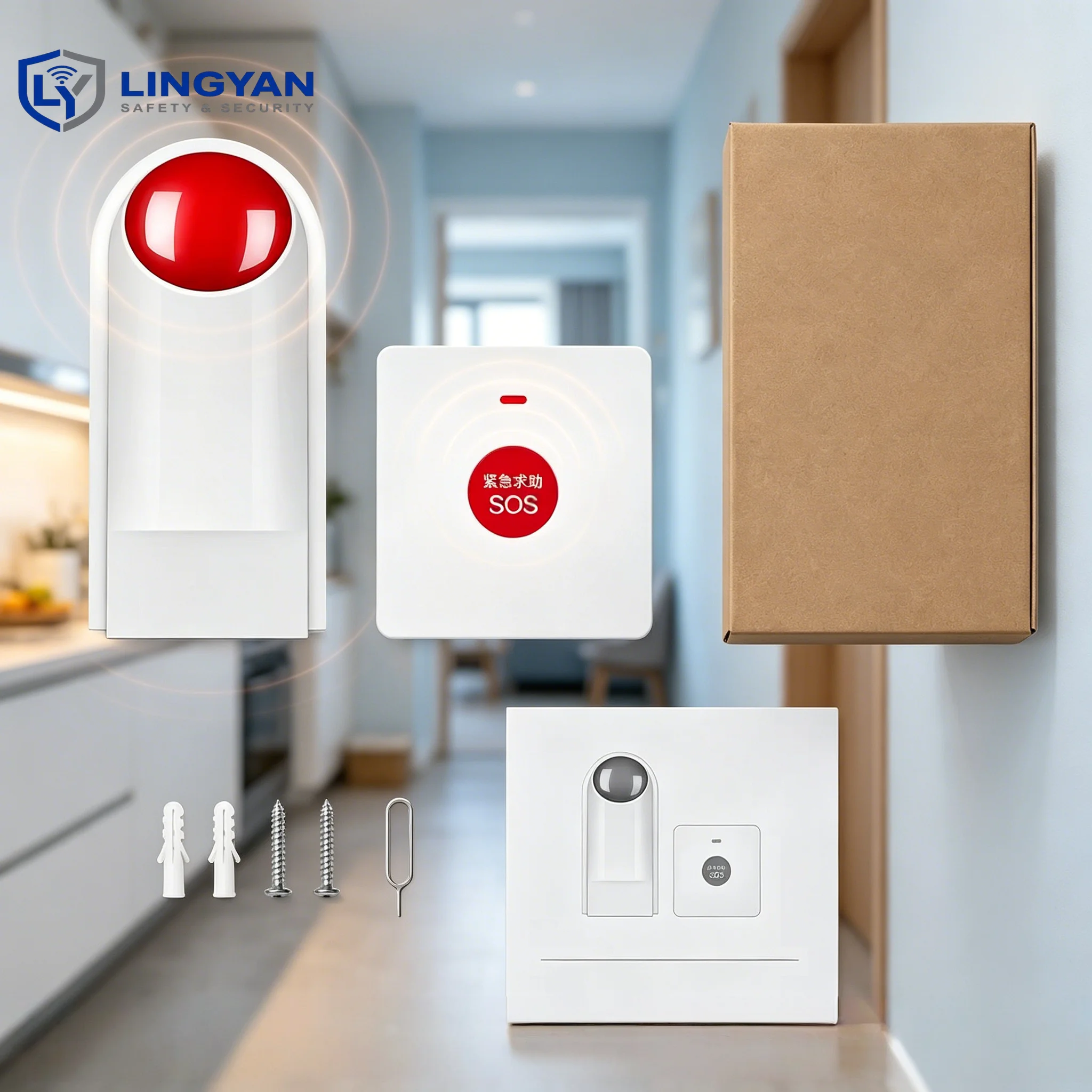 Nursing Home Emergency Call System, wireless SOS button with sound light alarm, dedicated for disabled toilet scenarios
Nursing Home Emergency Call System, wireless SOS button with sound light alarm, dedicated for disabled toilet scenarios