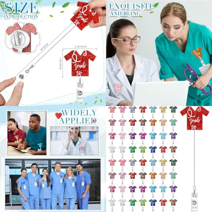 Pcs Funny Nurse Badge Reel Bulk Cute Retractable Name ID Clip Badge Holder with 3° Swivel Alligator Clip for Doctor Student Med
Pcs Funny Nurse Badge Reel Bulk Cute Retractable Name ID Clip Badge Holder with 3° Swivel Alligator Clip for Doctor Student Med