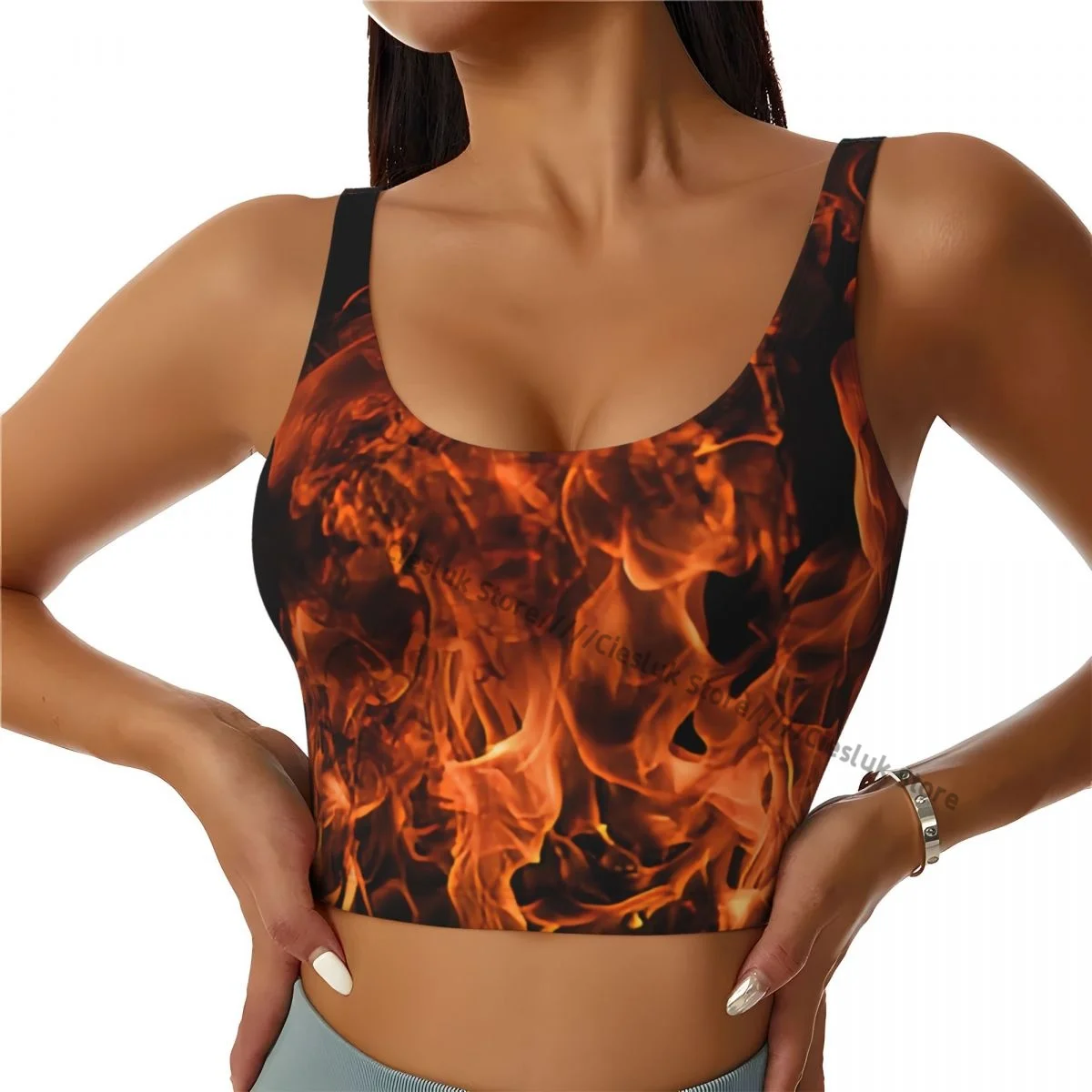 Women Sexy Sports Vest Fire Flame Burning Glowing Background Female Streetwear Sport Lingerie Tee Crop Top
Women Sexy Sports Vest Fire Flame Burning Glowing Background Female Streetwear Sport Lingerie Tee Crop Top