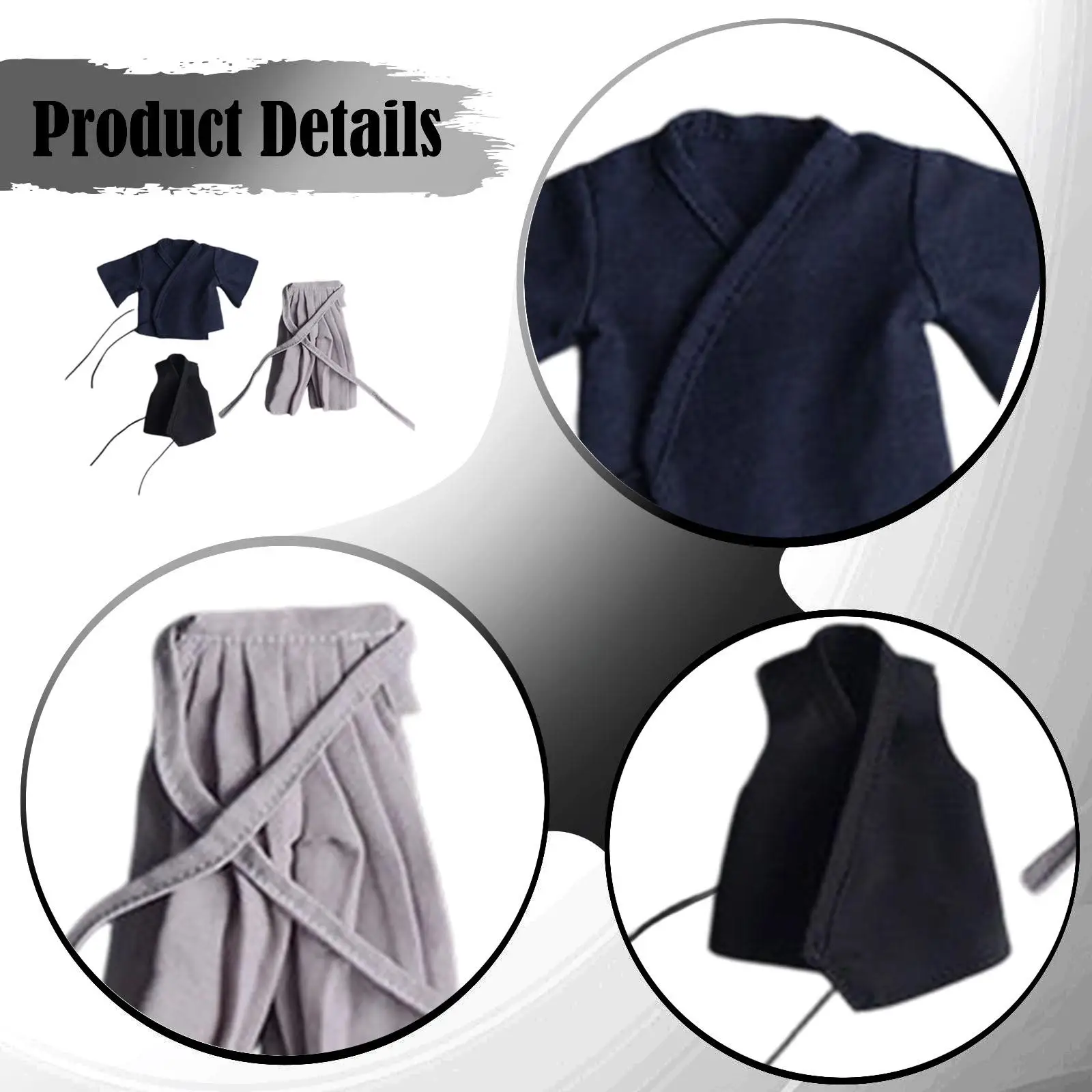 1:12 Scale Action Figure Clothing, Japanese-style Samurai Uniform, Rag Doll Clothing, Photo Props for 6" Male Doll Figures
1:12 Scale Action Figure Clothing, Japanese-style Samurai Uniform, Rag Doll Clothing, Photo Props for 6" Male Doll Figures