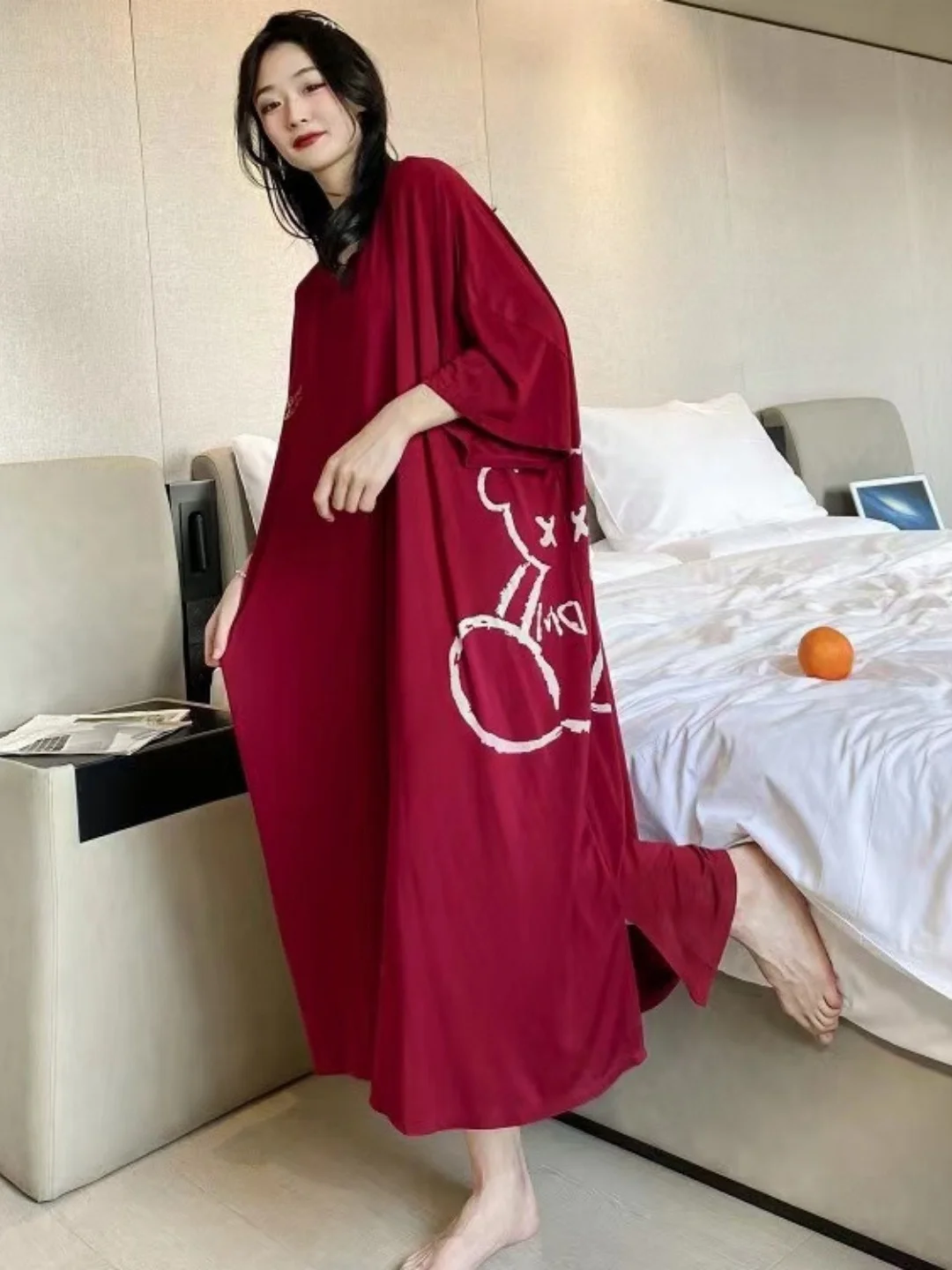 plus Size Summer Cartoon Print Short Sleeve Long Knee-Length Sleep Dress Loose Casual Home Clothes for plus Size Women
plus Size Summer Cartoon Print Short Sleeve Long Knee-Length Sleep Dress Loose Casual Home Clothes for plus Size Women