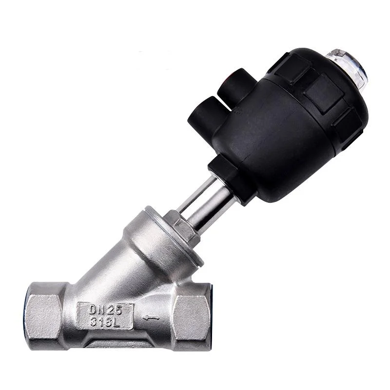316 Stainless Steel Pneumatic Thread Angle Seat Valve with Plastic Actuator Piston Gas Control Structure Vacuum Steam
316 Stainless Steel Pneumatic Thread Angle Seat Valve with Plastic Actuator Piston Gas Control Structure Vacuum Steam