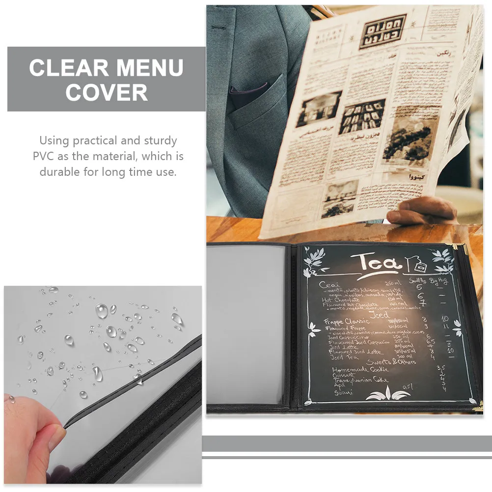 Clear Menu Cover Waterproof Pvc Binder For Restaurant Recipe Holder Folder Cover Coffee Bar Accessories Menu Book
Clear Menu Cover Waterproof Pvc Binder For Restaurant Recipe Holder Folder Cover Coffee Bar Accessories Menu Book