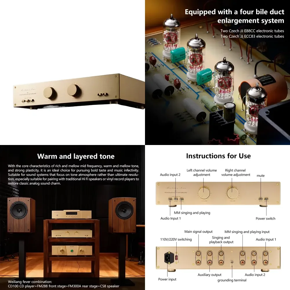 FM288 High-End Preamplifier with Four-Bile Duct Enlargement System for Hi-Fi Enthusiasts Pure Tube Amplifier for FM288
FM288 High-End Preamplifier with Four-Bile Duct Enlargement System for Hi-Fi Enthusiasts Pure Tube Amplifier for FM288
