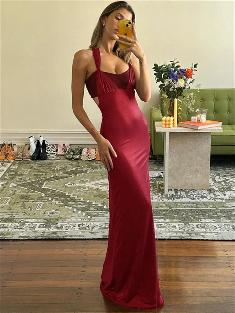 Summer Backless Slim Long Dress Women's Fashion 2024 Bandage Square Collar Elegant Party Dress Ladies Solid Maxi Dress New
Summer Backless Slim Long Dress Women's Fashion 2024 Bandage Square Collar Elegant Party Dress Ladies Solid Maxi Dress New