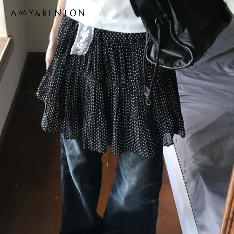 Vintage Black Polka Dot Cute Y2K Layered Skirt Women's Cake Skirt 2025 Summer New Pleated High Waist Mini A-line Skirts Ladies
Vintage Black Polka Dot Cute Y2K Layered Skirt Women's Cake Skirt 2025 Summer New Pleated High Waist Mini A-line Skirts Ladies