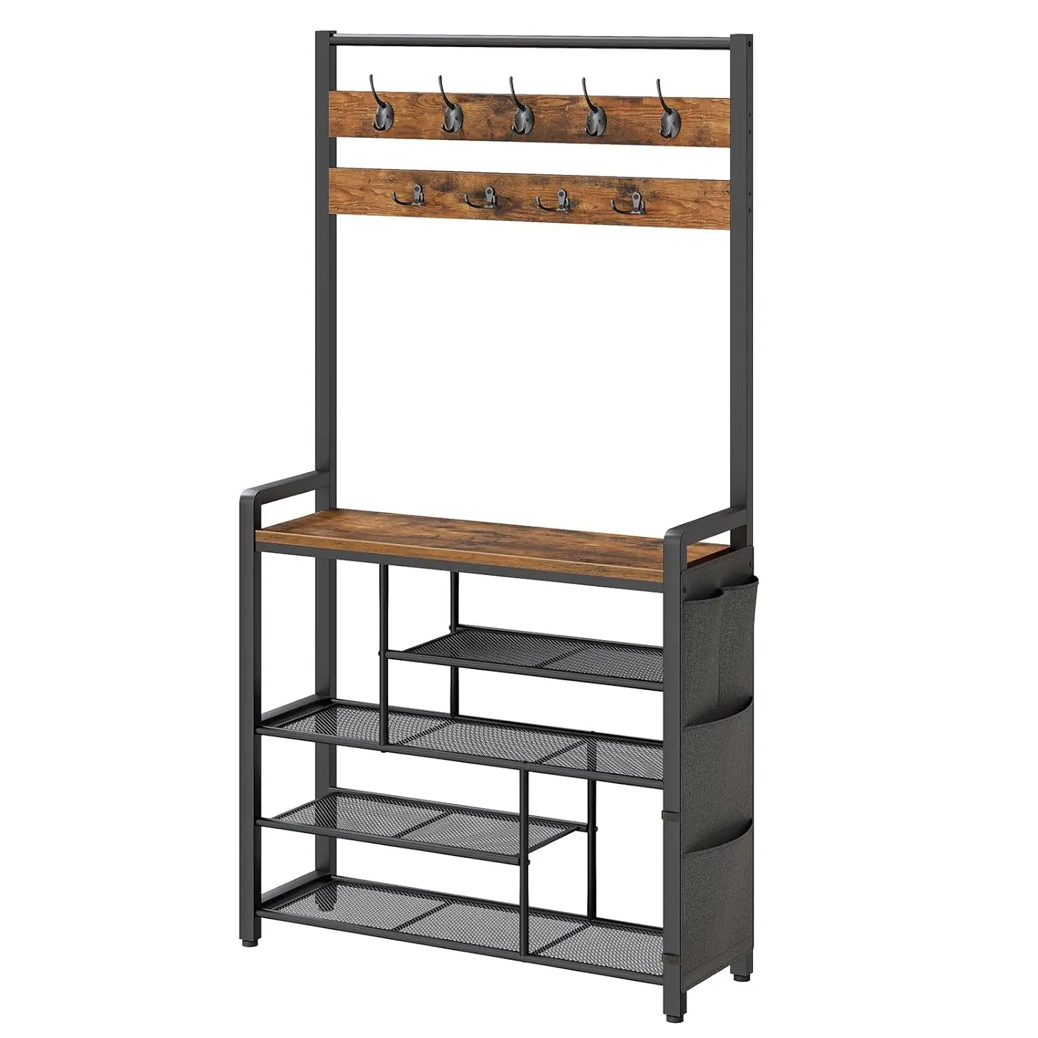 Hall Tree with Bench, Shoe Rack with Coat Rack, Coat Rack with Shoe Storage, 5 Tier Shoe Storage Organizer with, Customized