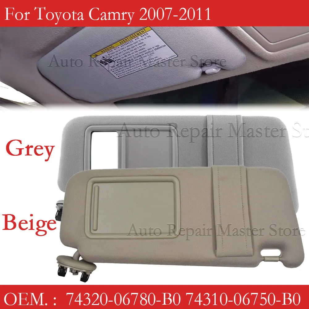 74320-06780-B0 Серо-бежевый солнцезащитный козырек без света для Toyota Camry 2007 2008 2009 2010 2011 74310-06750-E0 со стороны водителя и пассажиста
74320-06780-B0 Серо-бежевый солнцезащитный козырек без света для Toyota Camry 2007 2008 2009 2010 2011 74310-06750-E0 со стороны водителя и пассажиста