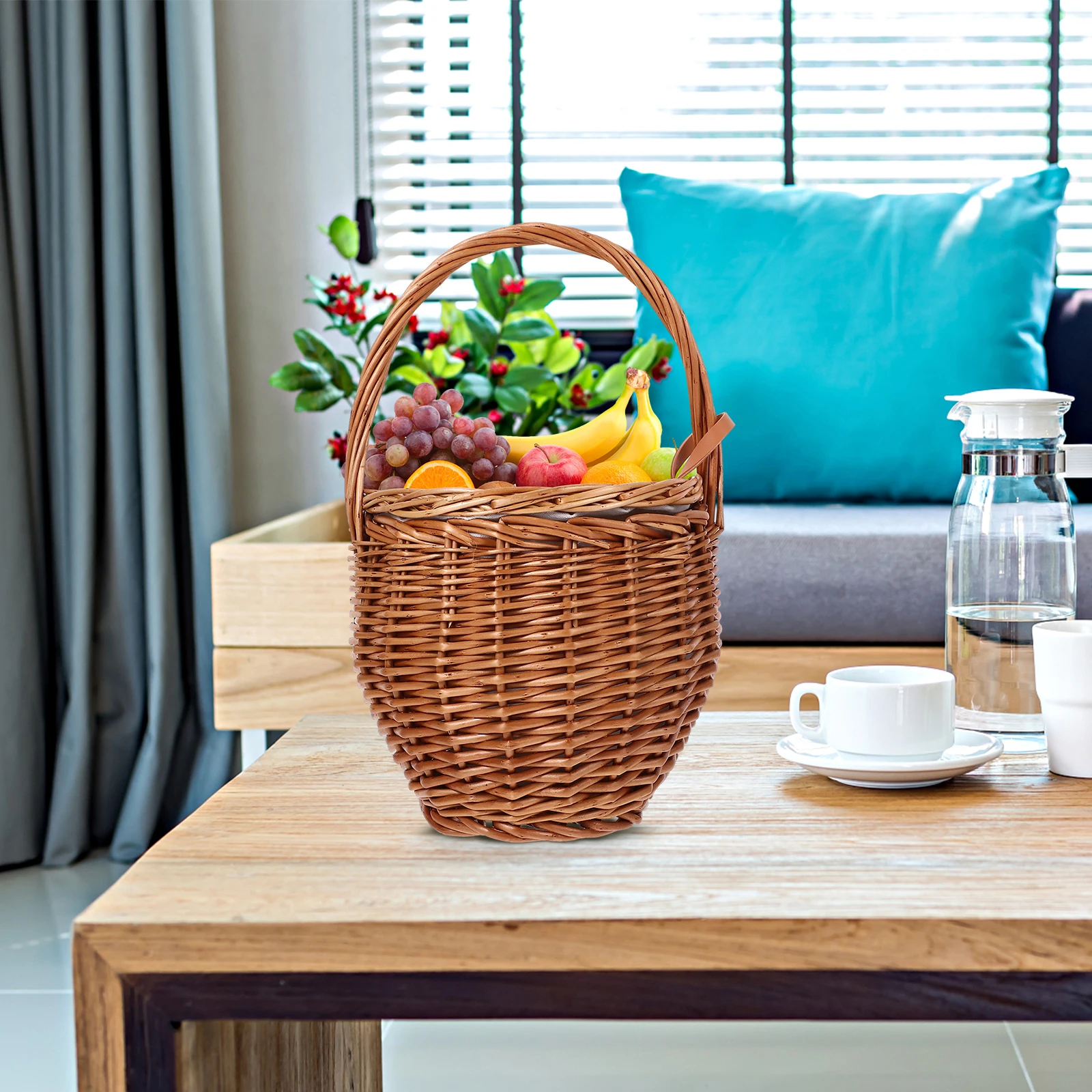 Handmade willow-woven Flower Baskets Wicker Woven Handheld Basket Picnic Basket Fruit Vegetable Basket Flower Arrangement Holder
Handmade willow-woven Flower Baskets Wicker Woven Handheld Basket Picnic Basket Fruit Vegetable Basket Flower Arrangement Holder