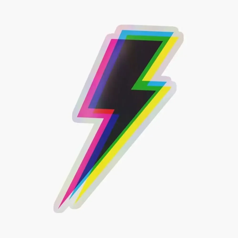 CMYK Lightning (черная) голографическая наклейка для декора ноутбука, спальни, автомобиля, милый мультяшный арт, модный общественный чемодан
CMYK Lightning (черная) голографическая наклейка для декора ноутбука, спальни, автомобиля, милый мультяшный арт, модный общественный чемодан