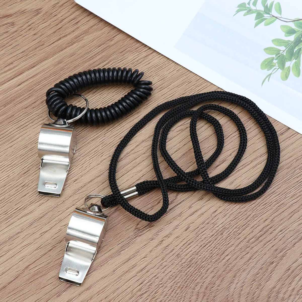 2Pcs Metal Whistles Stainless Steel with Black Lanyard Referee Sports Football Soccer Lifeguard Safety Emergency
2Pcs Metal Whistles Stainless Steel with Black Lanyard Referee Sports Football Soccer Lifeguard Safety Emergency