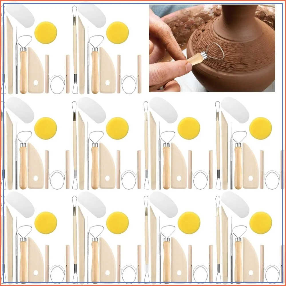 160 Pcs Pottery Clay Tools Kit - Sculpting, Cutting, Modeling & Trimming with Wooden Handles, Carving Kit for Beginners
160 Pcs Pottery Clay Tools Kit - Sculpting, Cutting, Modeling & Trimming with Wooden Handles, Carving Kit for Beginners