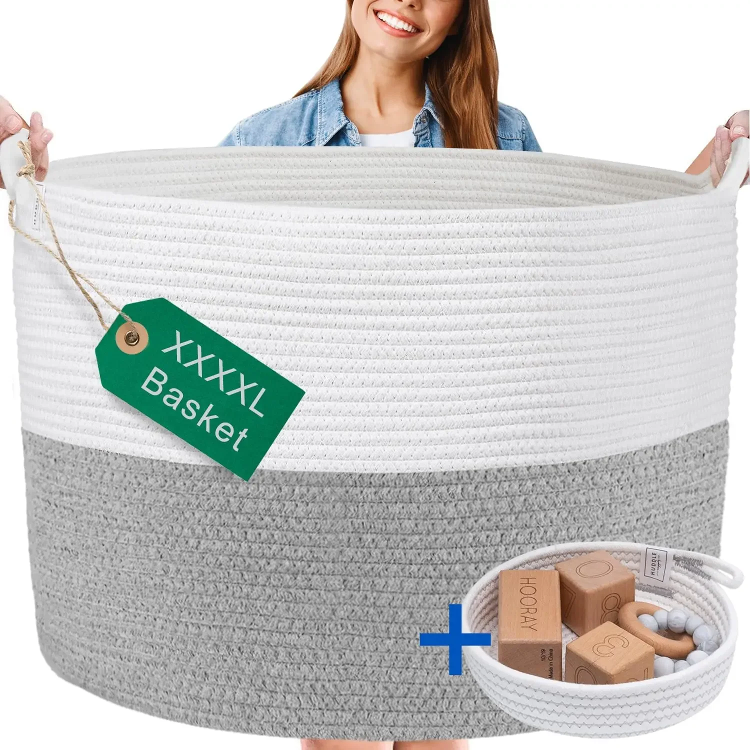 XXXXL WASHABLE Jumbo 24" x 17" Extra Large Basket for Blankets, Cotton Rope Basket with Handles for Living Room
XXXXL WASHABLE Jumbo 24" x 17" Extra Large Basket for Blankets, Cotton Rope Basket with Handles for Living Room