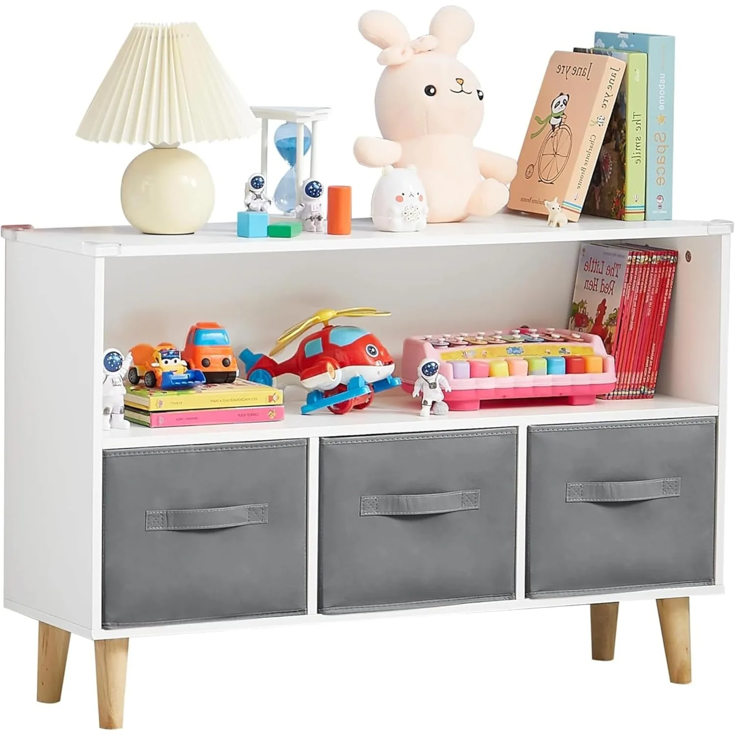 35 Inch Wooden Storage Organizer Cubby with Fabric Bins, Children Kids Bookshelf with Drawers - Toy Storage
35 Inch Wooden Storage Organizer Cubby with Fabric Bins, Children Kids Bookshelf with Drawers - Toy Storage