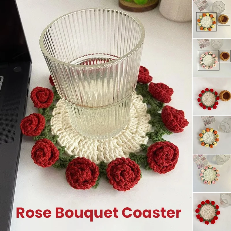 Handmade Crochet Rose Flower Coaster Set Heat-Resistant Cup Mats for Home Decor DIY Mother's Day Gift Eco-Friendly
Handmade Crochet Rose Flower Coaster Set Heat-Resistant Cup Mats for Home Decor DIY Mother's Day Gift Eco-Friendly