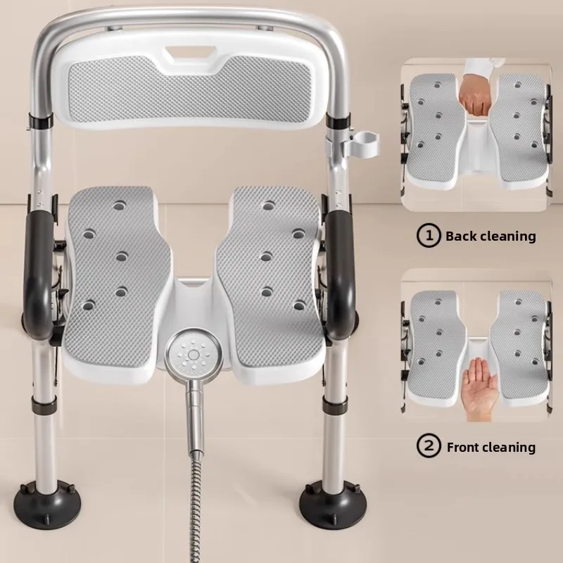 Japanese Senior Shower Chair, Foldable Bathroom Safety Seat, Anti-Slip Bath Stool with R-Handle, Adjustable Height Aluminum
Japanese Senior Shower Chair, Foldable Bathroom Safety Seat, Anti-Slip Bath Stool with R-Handle, Adjustable Height Aluminum