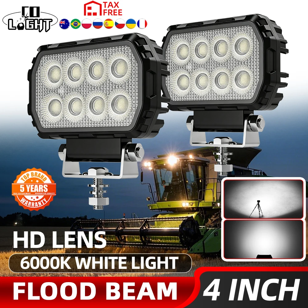 CO LIGHT offroad use 24000LM 4.5 Inch 32 LED Rectangle Floodlight Car Work Light For Jeep Truck Boat Tractor 4X4 SUV 12V 24V
CO LIGHT offroad use 24000LM 4.5 Inch 32 LED Rectangle Floodlight Car Work Light For Jeep Truck Boat Tractor 4X4 SUV 12V 24V
