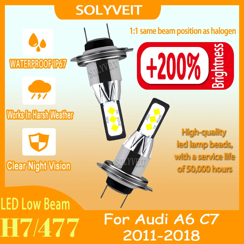Dust-Proof Long-Range LED Low Beam Light Lights Up Farther Distances For Audi A6 C7 2011 2011 2012 2013 2014 2015 2016 2017 2018
Dust-Proof Long-Range LED Low Beam Light Lights Up Farther Distances For Audi A6 C7 2011 2011 2012 2013 2014 2015 2016 2017 2018