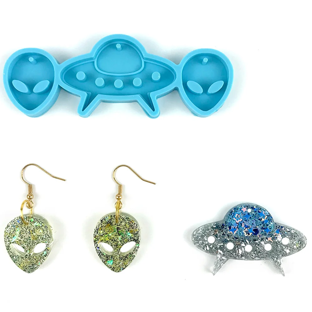 2Pcs DIY Silicone Mold Spaceship Shaped Earring Pendant Jewelry Making Crafts Keychain Charm Handmade Resin Molds 
2Pcs DIY Silicone Mold Spaceship Shaped Earring Pendant Jewelry Making Crafts Keychain Charm Handmade Resin Molds