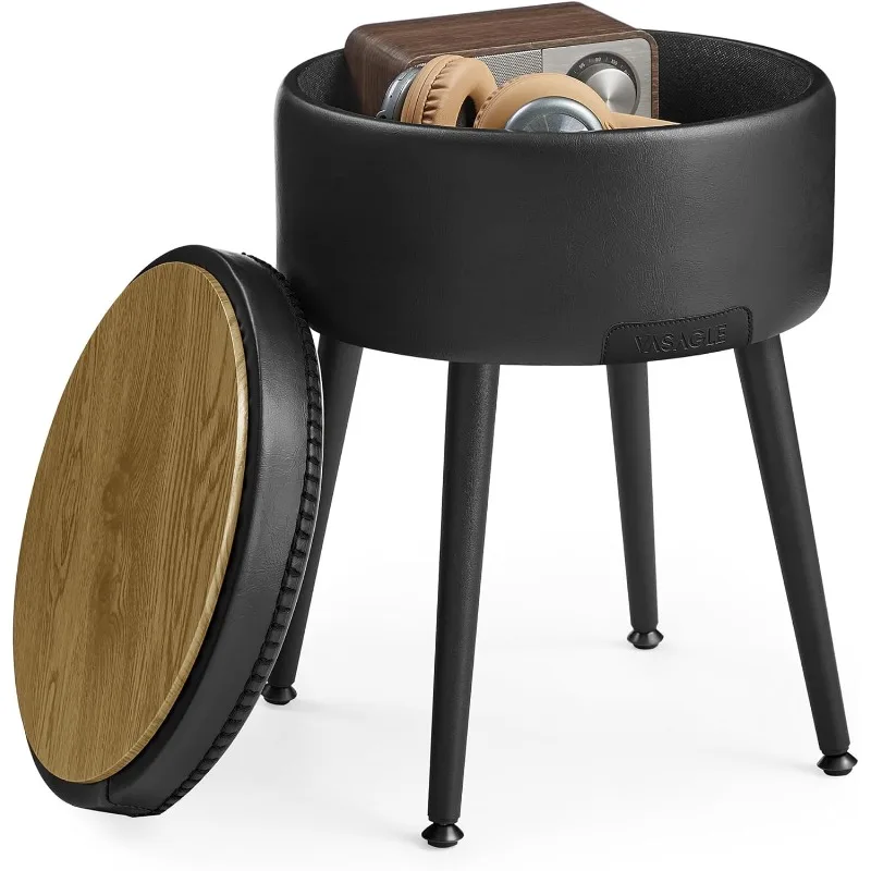 Collection - Storage Ottoman, Vanity Chair Stool, Synthetic Leather with Stitching, Mid-Century Modern, Round Stora
Collection - Storage Ottoman, Vanity Chair Stool, Synthetic Leather with Stitching, Mid-Century Modern, Round Stora