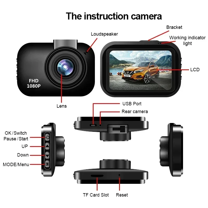 Car Dash Cam Mini DVR Video Recorder Vehicle Front Camera Black Box Night Vision Car Accessories 1080P
Car Dash Cam Mini DVR Video Recorder Vehicle Front Camera Black Box Night Vision Car Accessories 1080P