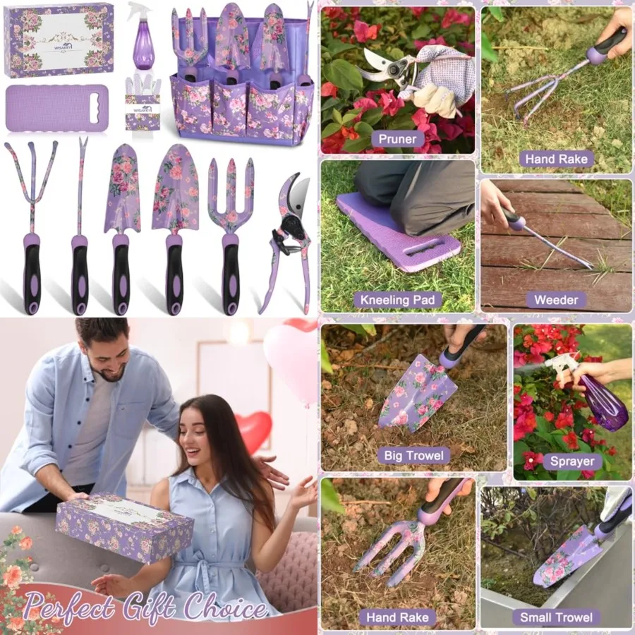 Gardening Tools, 10 Piece Heavy Duty Purple Garden Tool Set Durable Garden Supplies Organizer Bag Garden Hand Tools Grandmother
Gardening Tools, 10 Piece Heavy Duty Purple Garden Tool Set Durable Garden Supplies Organizer Bag Garden Hand Tools Grandmother