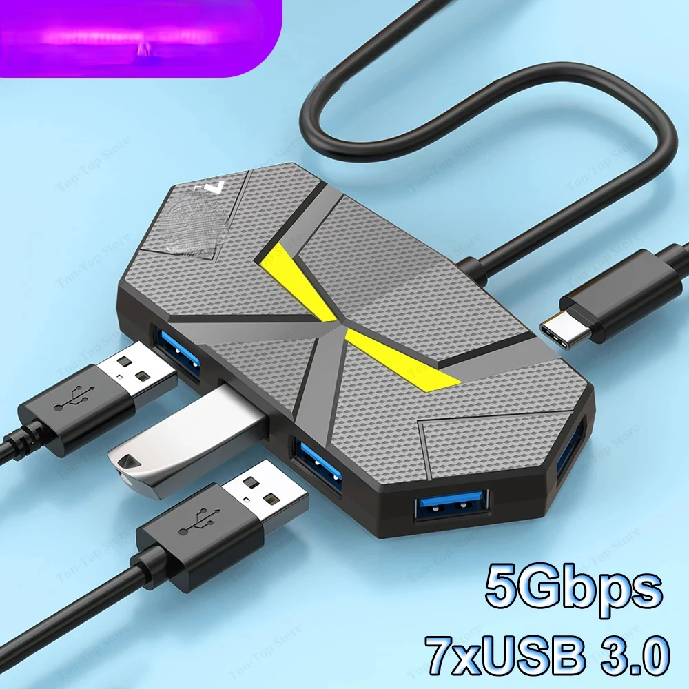 Док-станции USB 7-в-1, концентратор USB 3.0, USB-разветвитель, адаптер OTG, 5 Гбит/с, высокоскоростная передача типа C, источник питания для ПК, ноутбука 
Док-станции USB 7-в-1, концентратор USB 3.0, USB-разветвитель, адаптер OTG, 5 Гбит/с, высокоскоростная передача типа C, источник питания для ПК, ноутбука